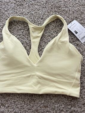 nwt athleta transcend longline baby yellow sports bra